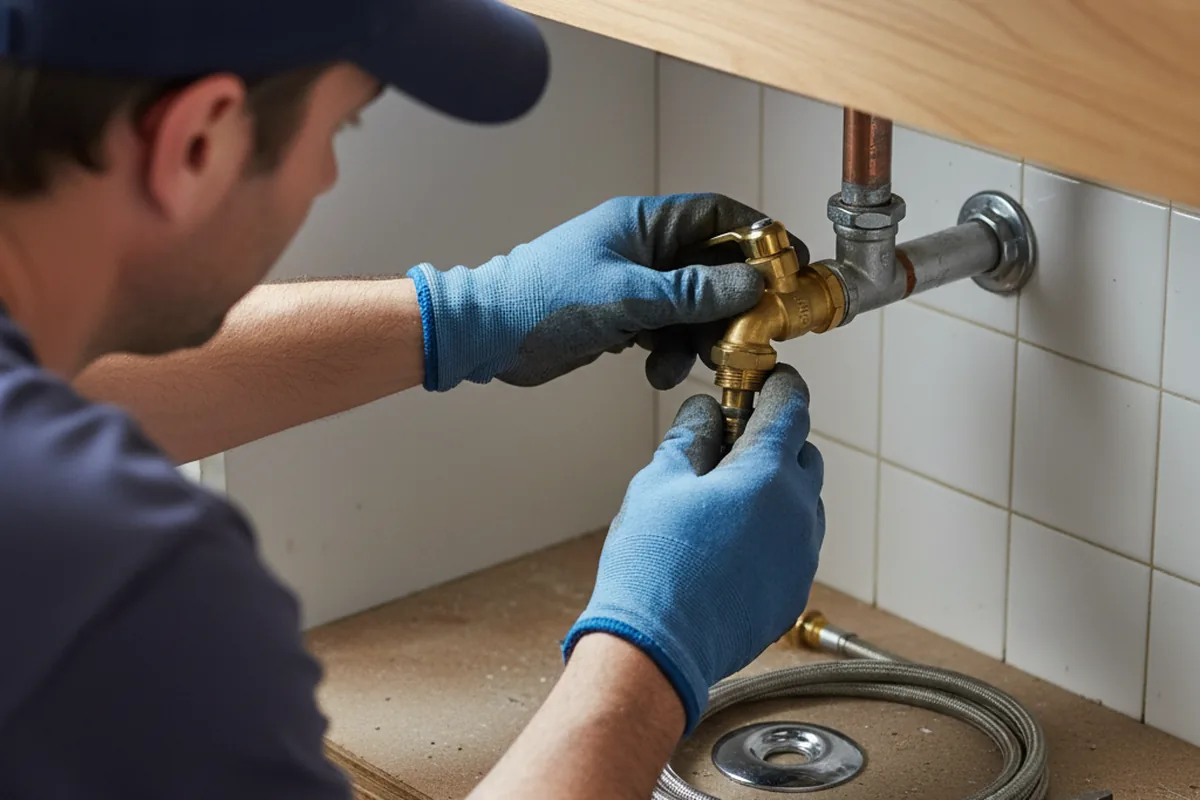 Shutoff valve and fitting work during Faucet and Fixture Repair in Cherry Log